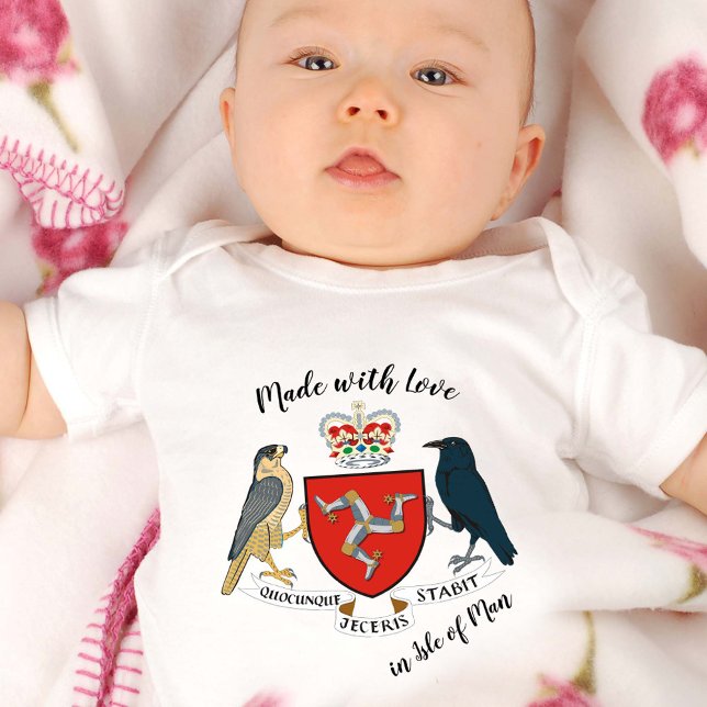 Made with Liebe in Isle of Man / UK flagge Baby Strampler (Von Creator hochgeladen)