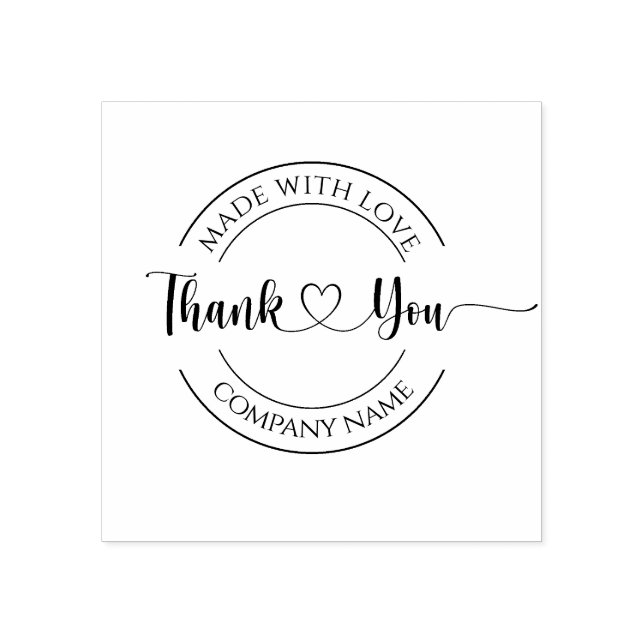 Made with Liebe | Kleines Unternehmen Vielen Dank Gummistempel (Prägung)