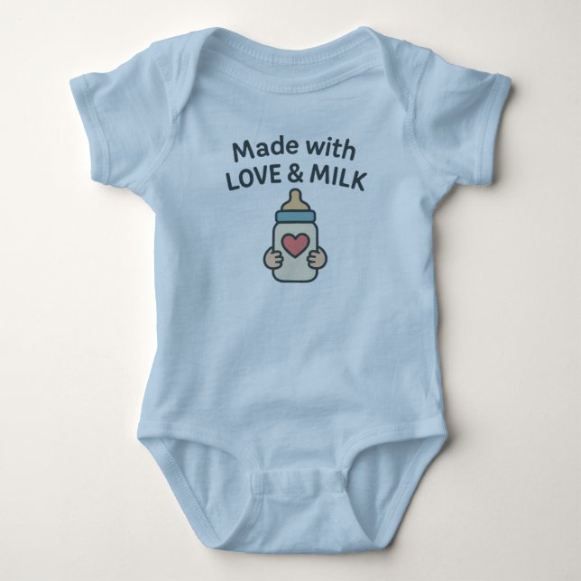 Made with Liebe & Milk - Niedliches Baby Bodysuit  Strampler (Vorderseite)