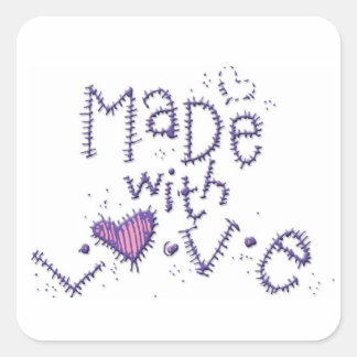 Made with Liebe Quadratischer Aufkleber