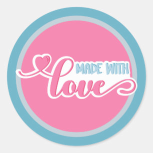 Made with Liebe Runder Aufkleber