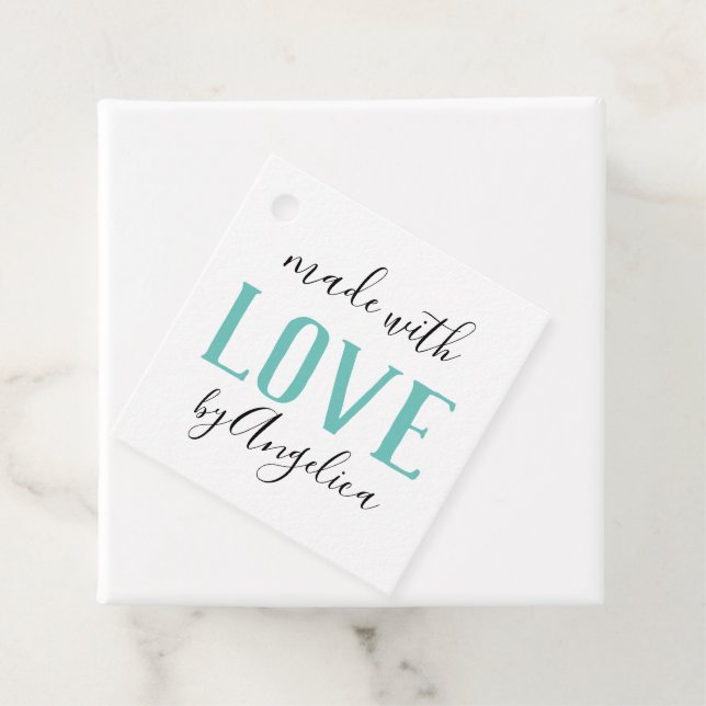 Made with Liebe Script Personalisiert Craft Show Geschenkanhänger (Beispiel)