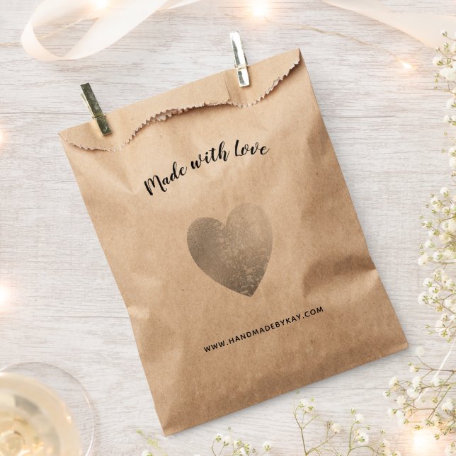Made with Liebe ・ Silver Foil Heart Handmade Geschenktütchen (Ausgeschnitten)