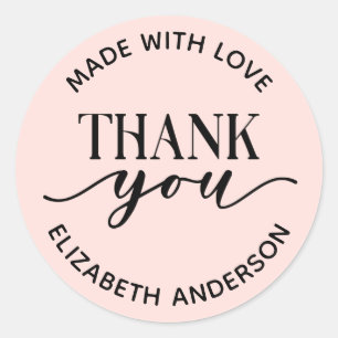 Made with Liebe Vielen Dank an kleine Unternehmen Runder Aufkleber
