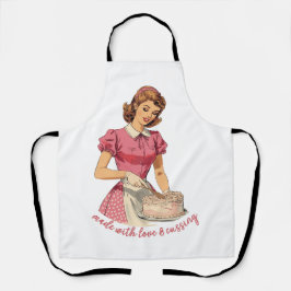 Made With Love and Cussing Housewife Illustration Schürze