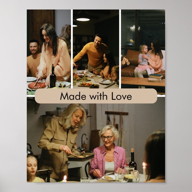 Made with Love Custom Family Photo Poster (Vorne)