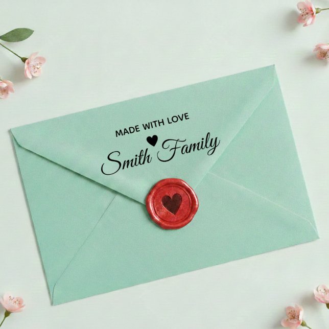 Made With Love Family Name Custom Label Stamp Permastempel (Von Creator hochgeladen)