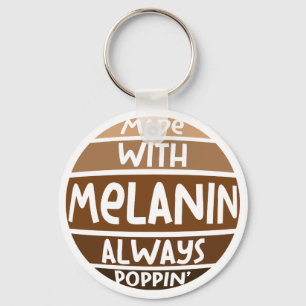 Made with Melanin Always Poppin Black Family Party Schlüsselanhänger