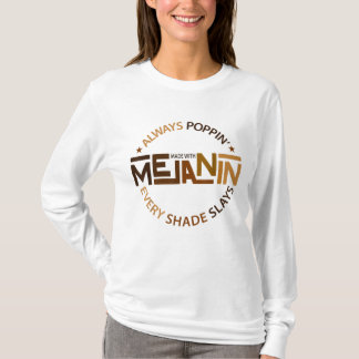 Made with Melanin Black Girl Magic Afro Beauty Bla T-Shirt
