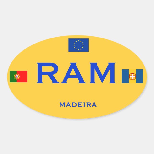 Madeira - Autoaufkleber europäischen Stils Ovaler Aufkleber (Vorderseite)