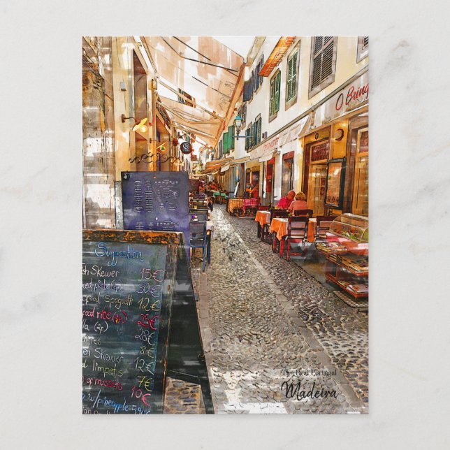 Madeira Eat Street - Das echte Portugal Postkarte (Vorderseite)