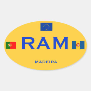Madeira - Europäisch-Ähnlicher Autoaufkleber Ovaler Aufkleber