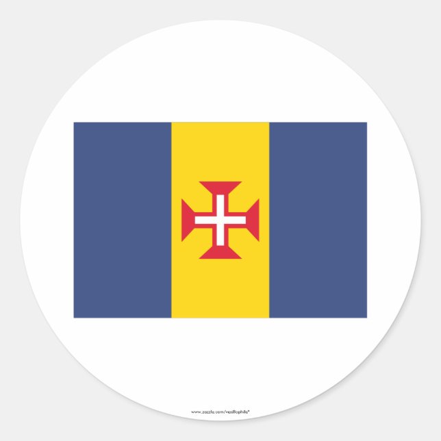 Madeira-Flagge Runder Aufkleber (Vorderseite)