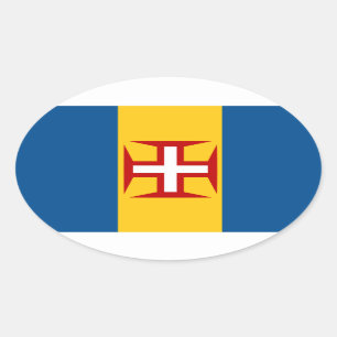 Madeira* Flaggen-Europäisch-ähnlicher ovaler Aufkleber
