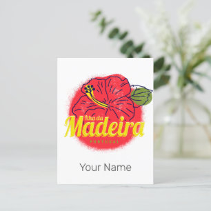 Madeira Hibisken Blume Island Portugal Souvenir Feiertagspostkarte