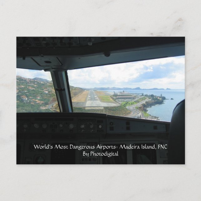 Madeira-Insel, gefährlichsten Flughäfen der Welt Postkarte (Vorderseite)