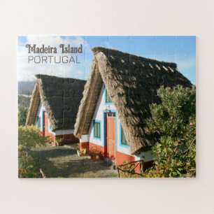 Madeira Island Foto mit typischen Häusern, Portuga