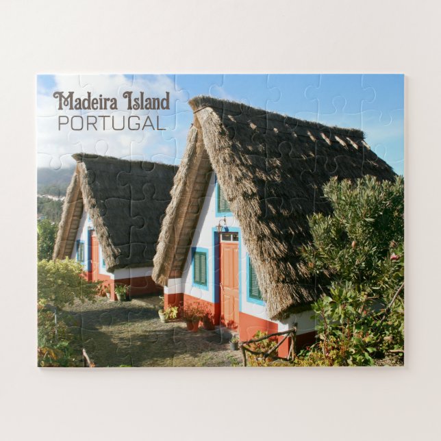 Madeira Island Foto mit typischen Häusern, Portuga (Horizontal)