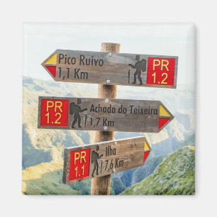 Madeira Pico Ruivo Wanderweg Schilder Wandern Magnet