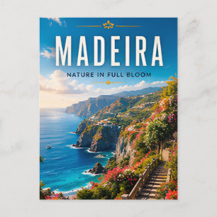 🌸 Madeira Portugal Küstenklippe Wohndekoration 🌊 Postkarte