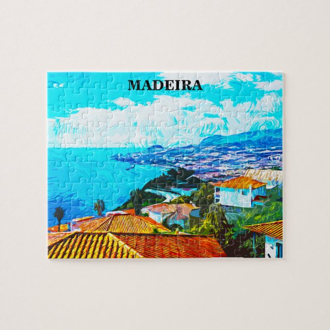 Madeira Portugal Panorama View Illustration (Horizontal)
