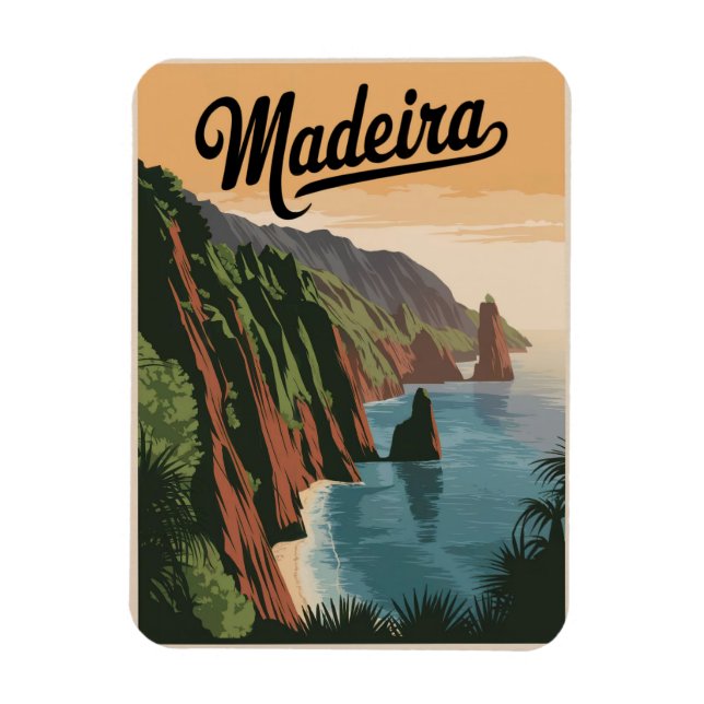 Madeira Portugal Vintag Magnet (Vertikal)