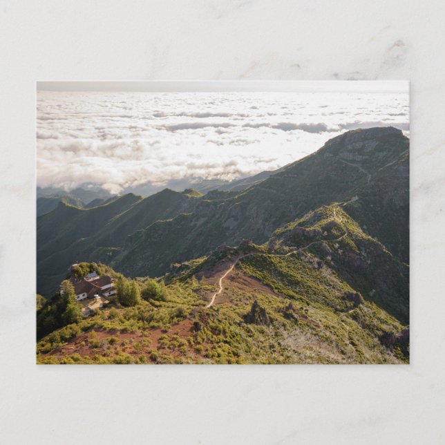 Madeira PR 1.2 Pico Ruivo Bergblick Ansichtskarte Postkarte (Vorderseite)