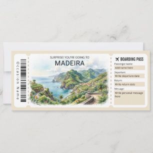 Madeira-Reise-Boarding-Pass-Ticket Einladung