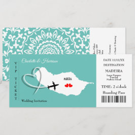 Madeira Wedding Destination Ticket Boarding Pass Einladung