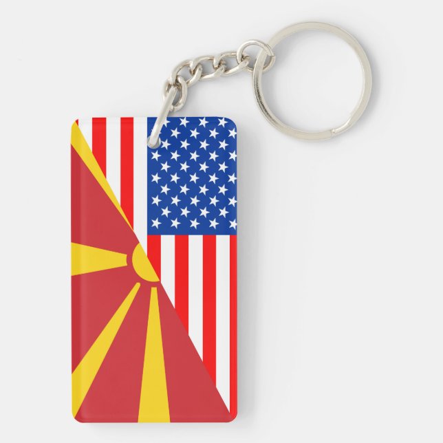 Madeiras Halbfahne - Symbol für Amerika Schlüsselanhänger (Rückseite)