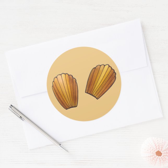 Madeleine Koch Pâtisserie Cakes Runder Aufkleber (Umschlag)