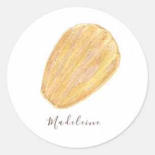 Madeleine Wasserfarbe Runder Aufkleber