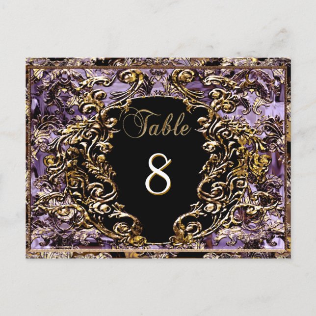 Madelina Plume Viktorianische Tischnummer Card (Vorderseite)