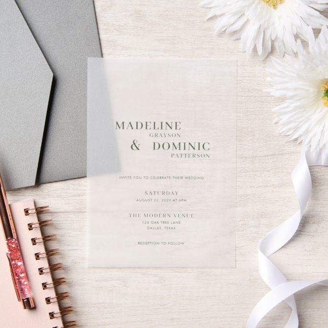 Madeline Forestgrün Einfache Moderne Hochzeit (Hochzeit)
