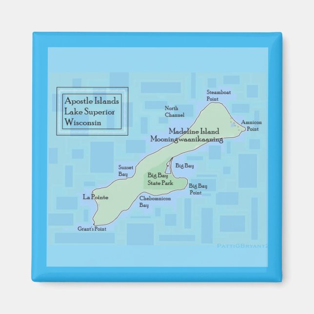 Madeline Island Square Magnet 2025 (Vorne)