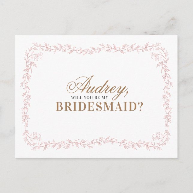 Madeline wirst du meine Bridesmaid-Karten sein Einladungspostkarte (Vorderseite)