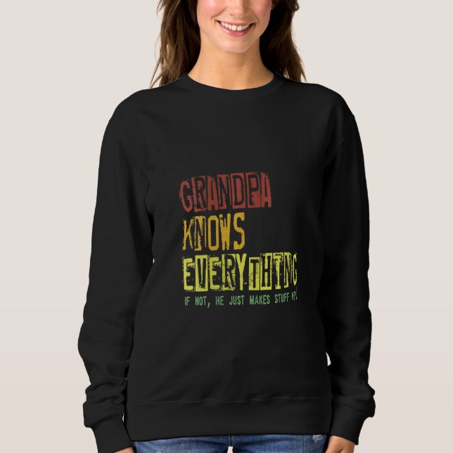 Mädels Gramps Retro Opa Know Alles Sweatshirt (Vorderseite)
