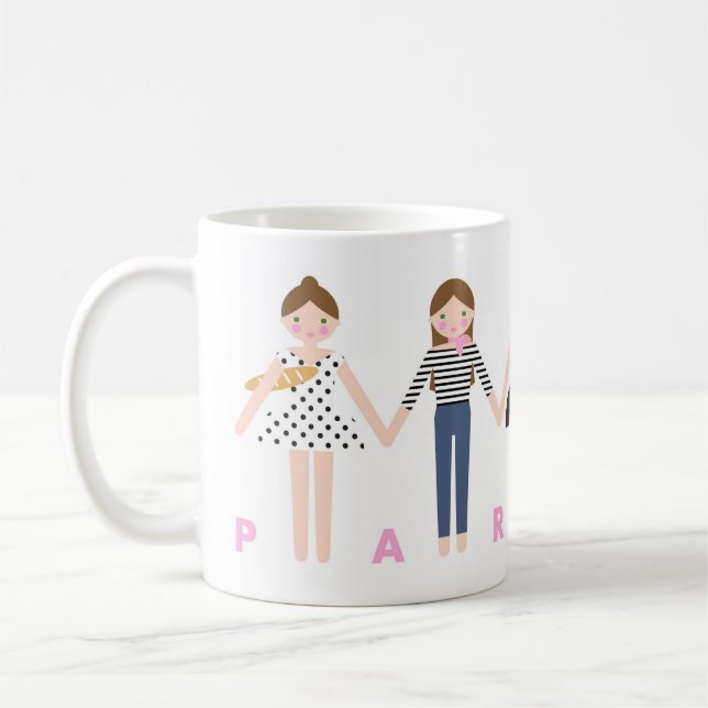 Mademoiselle in Paris Mug Kaffeetasse (Links)