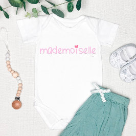 Mademoiselle - Spaß, französisches Zitat, Baby Bod Baby Strampler