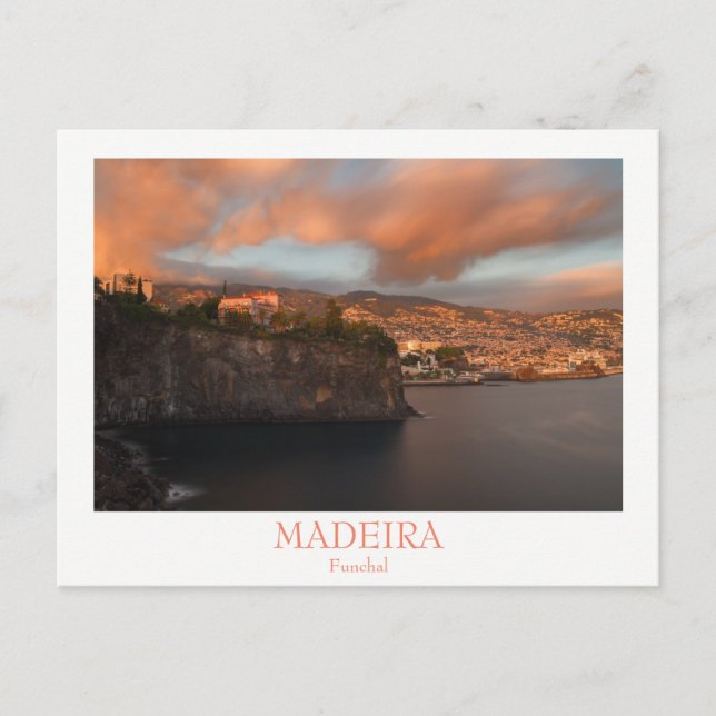 Madère - Carte postale de la ville de Funchal avec (Devant)