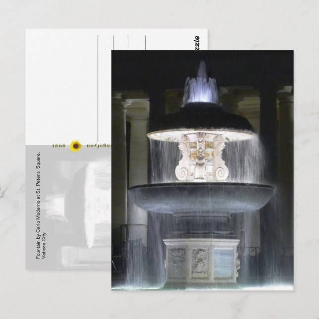 Maderno-Brunnen, Petersplatz - Postkarte (Vorne/Hinten)