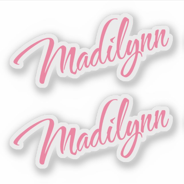 Madilynn Name pink cursive x2 Aufkleber (Vorderseite)