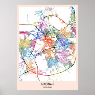 Madinah Saudi Arabien Stadtplan Poster