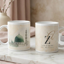 Madinah Wedding Gift | Muslim Couple Names Date Jumbo-Tasse