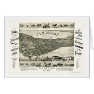 Madison, carte panoramique de WI - 1885