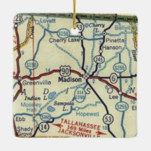 Madison Florida Vintag Map