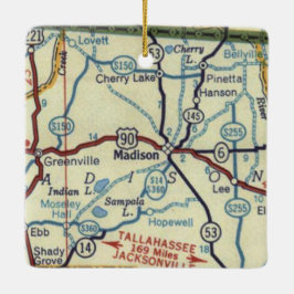 Madison Florida Vintag Map Keramikornament