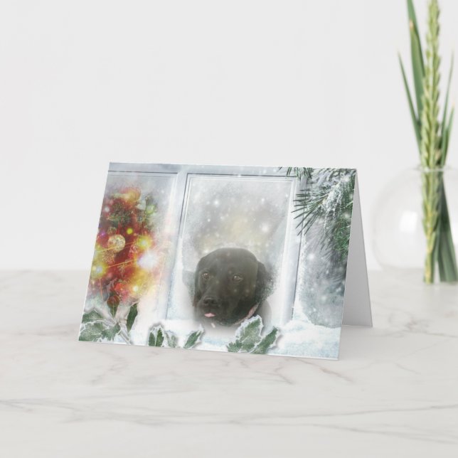 Madison la carte de Noël Black Labrador (Devant)