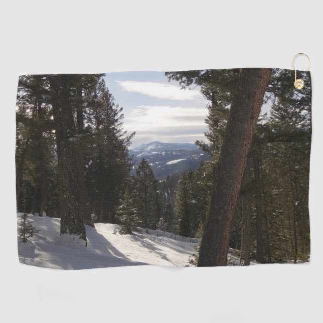 Madison Mountains im Winter in Montana Golfhandtuch (Horizontal)