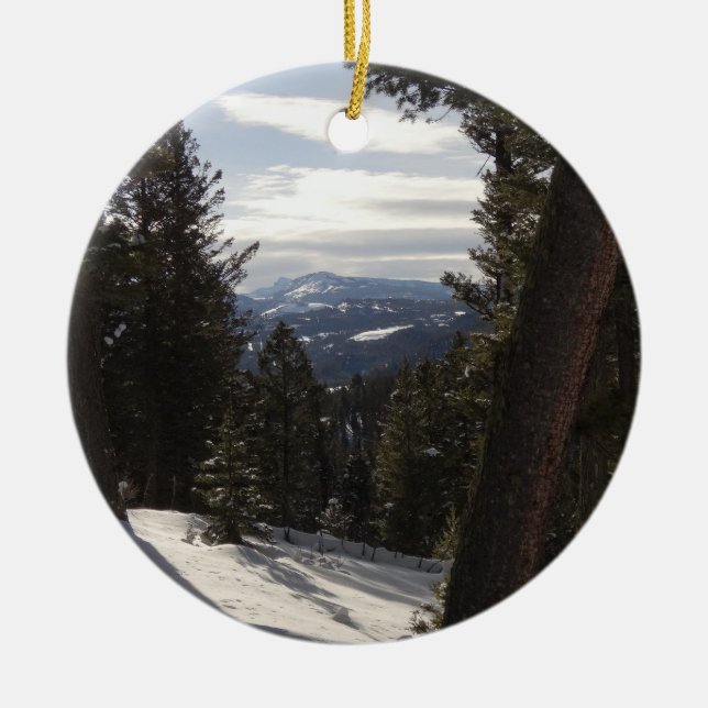 Madison Mountains im Winter in Montana Keramikornament (Vorne)